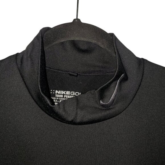 Nike Golf Tour Performance Long Sleeve Shirt Men's XL Black Mock-Neck Warm - Picture 2 of 7